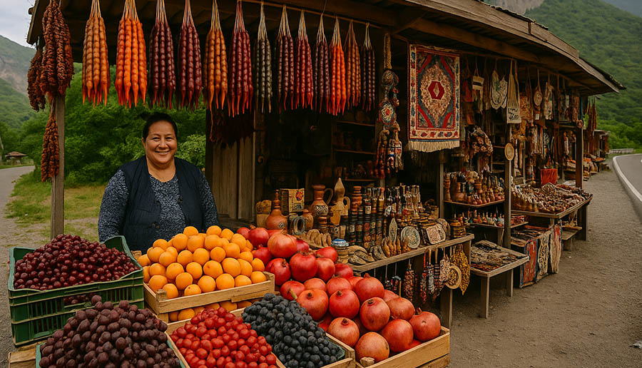 Roadside Markets of the Caucasus: Souvenirs, Fruit, and Stories